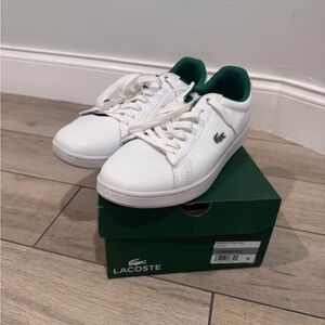 Lacoste White Sneakers with Green Details